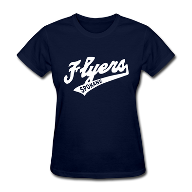 Spokane Flyers Script Women's T-Shirt - navy