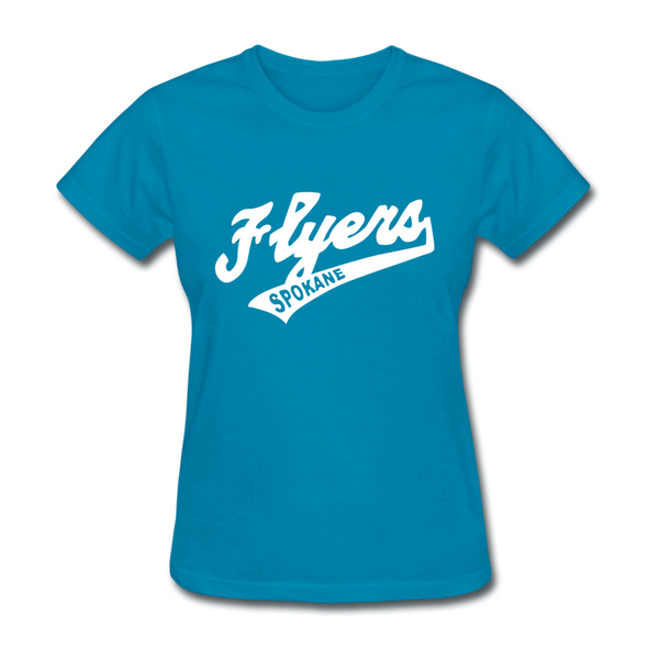 Spokane Flyers Script Women's T-Shirt - turquoise