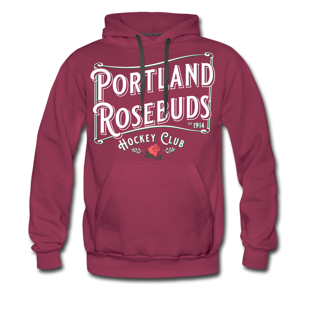 Portland Rosebuds Retro Hoodie (Premium) - burgundy