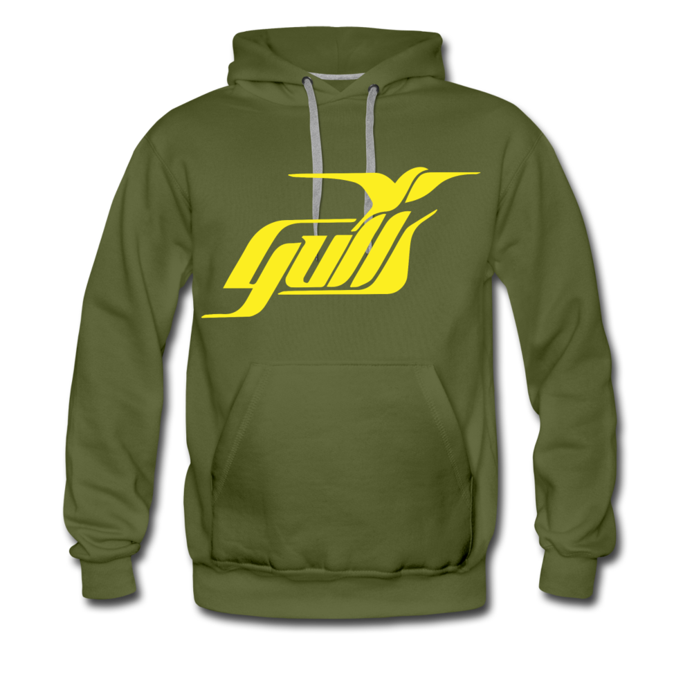 Hampton Gulls Yellow Design Hoodie (Premium) - olive green