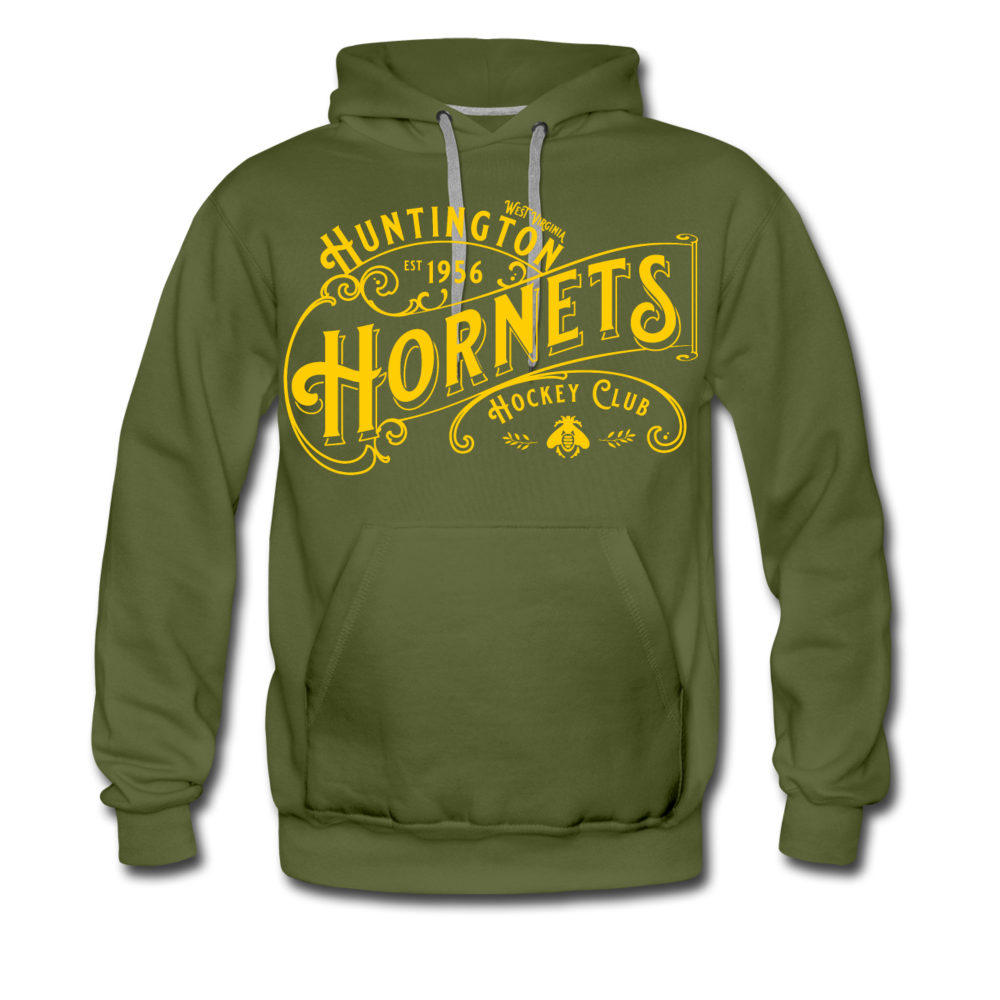 Huntington Hornets Hoodie (Premium) - olive green