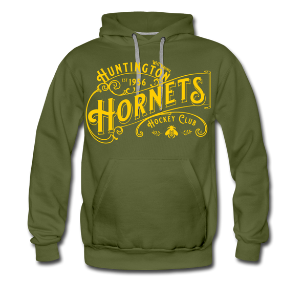 Huntington Hornets Hoodie (Premium) - olive green