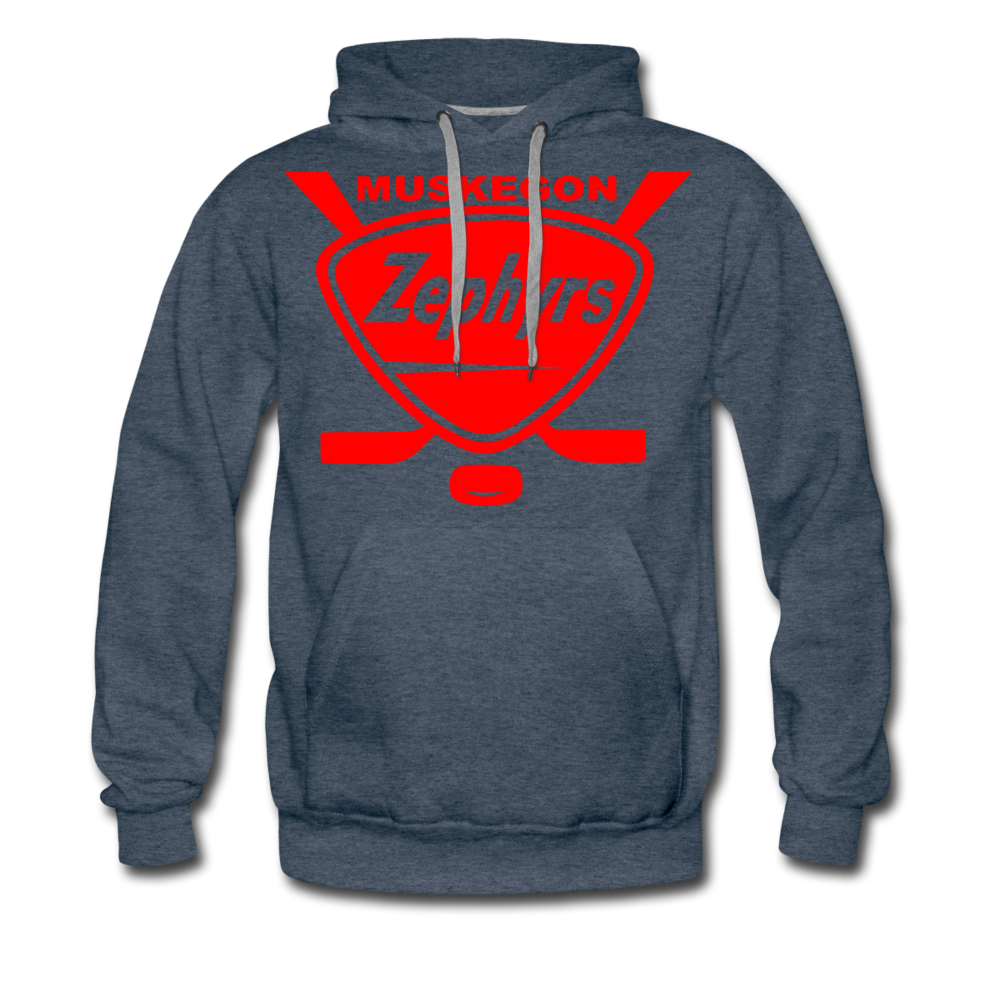 Muskegon Zephyrs Hoodie (Premium) - heather denim