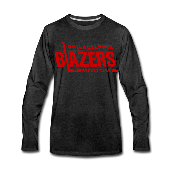 Philadelphia Blazers Text Long Sleeve T-Shirt - charcoal gray