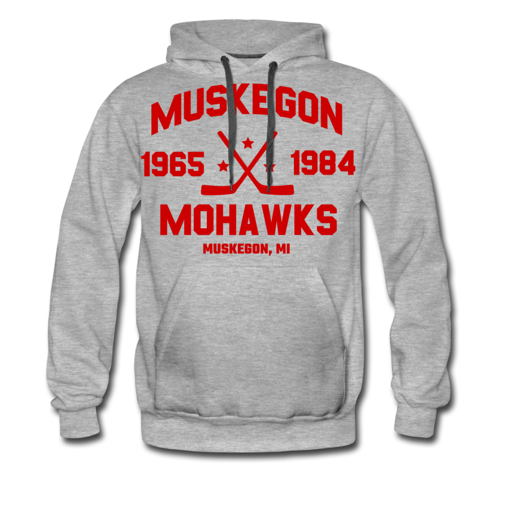 Muskegon Mohawks Dated Hoodie (Premium) - heather gray