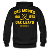 Des Moines Oak Leafs Double Sided Hoodie - black