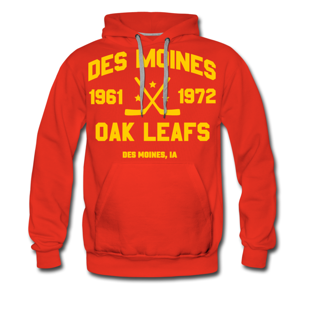 Des Moines Oak Leafs Double Sided Hoodie (Premium) - red