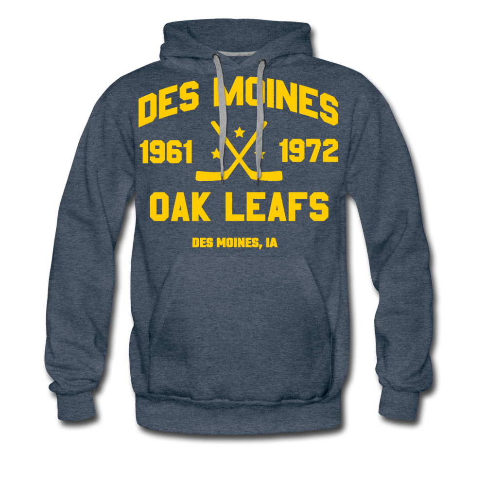 Des Moines Oak Leafs Double Sided Hoodie (Premium) - heather denim