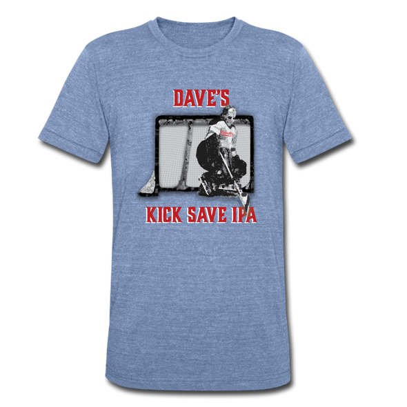 Dave's Kick Save IPA T-Shirt (Tri-Blend Super Light) - heather Blue