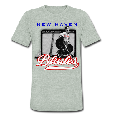 New Haven Blades Goalie T-Shirt (Tri-Blend Ultra Light) - heather gray
