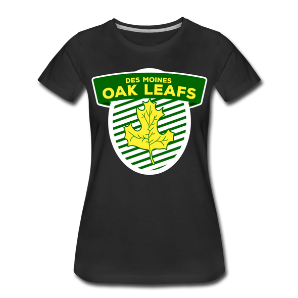 Des Moines Oak Leafs Shield Women’s T-Shirt - black