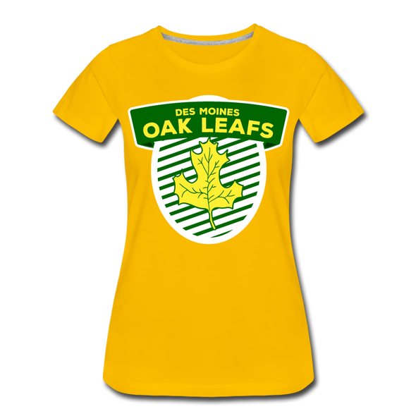 Des Moines Oak Leafs Shield Women’s T-Shirt - sun yellow