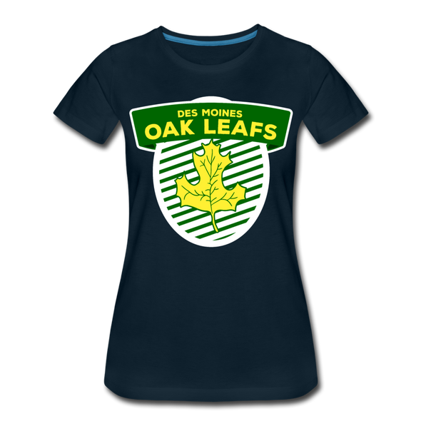Des Moines Oak Leafs Shield Women’s T-Shirt - deep navy