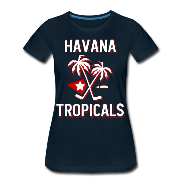 Havana Tropicals Palm Women’s T-Shirt - deep navy