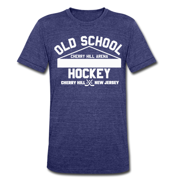 Cherry Hill Arena Old School Hockey T-Shirt (Tri-Blend Super Light) - heather indigo