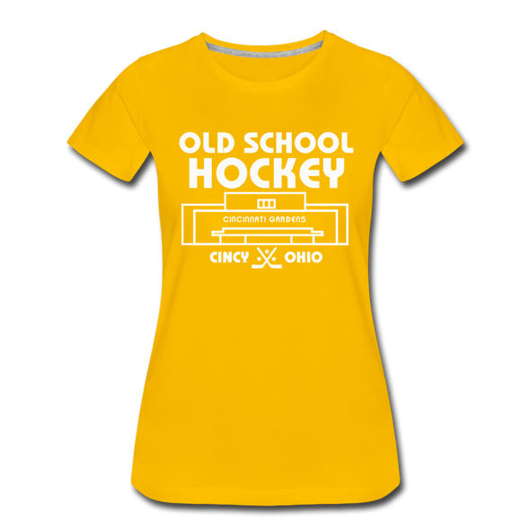 Cincinnati Gardens Old School Hockey Women’s T-Shirt - sun yellow