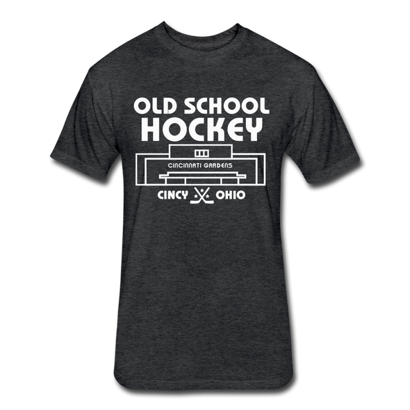 Cincinnati Gardens Old School Hockey T-Shirt (Premium Tall 60/40) - heather black