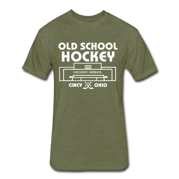 Cincinnati Gardens Old School Hockey T-Shirt (Premium Tall 60/40) - heather military green