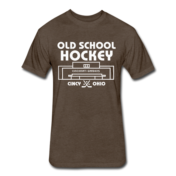 Cincinnati Gardens Old School Hockey T-Shirt (Premium Tall 60/40) - heather espresso
