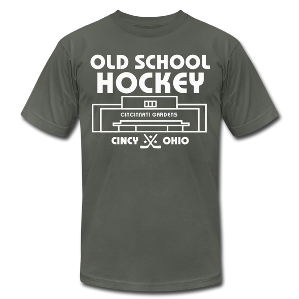 Cincinnati Gardens Old School Hockey T-Shirt (Premium Lightweight) - asphalt