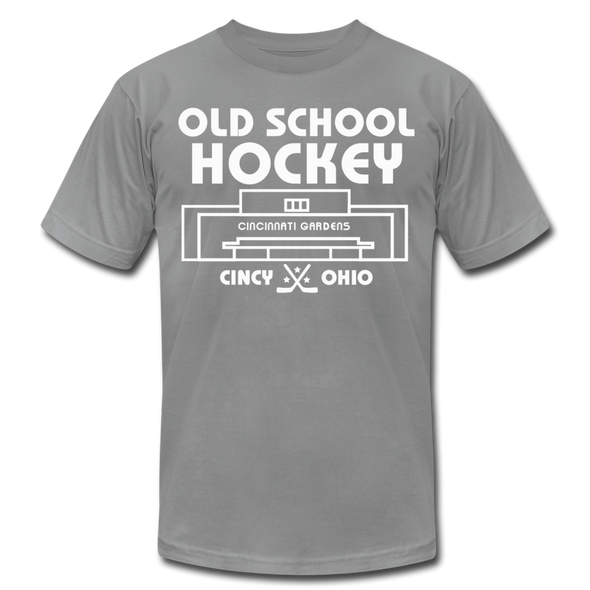 Cincinnati Gardens Old School Hockey T-Shirt (Premium Lightweight) - slate