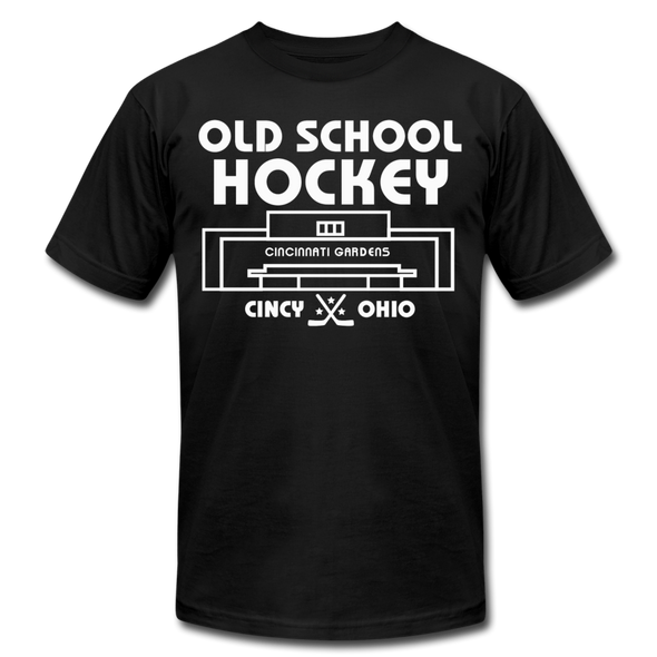 Cincinnati Gardens Old School Hockey T-Shirt (Premium Lightweight) - black