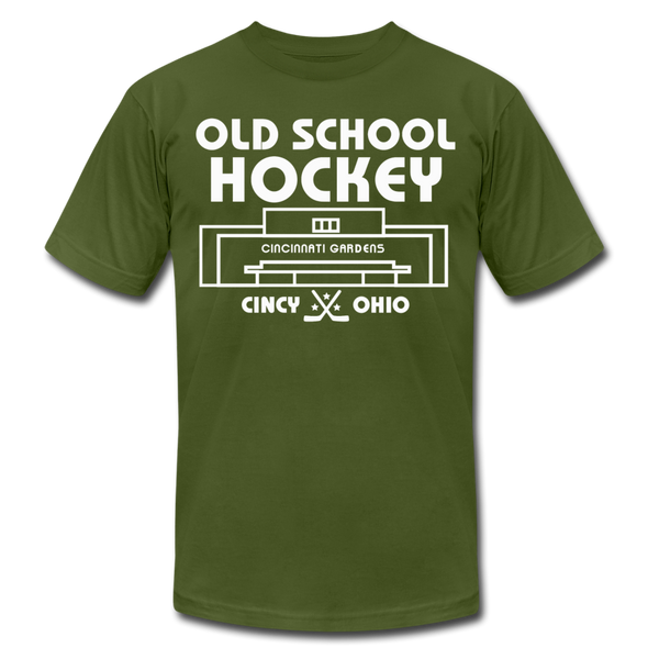 Cincinnati Gardens Old School Hockey T-Shirt (Premium Lightweight) - olive