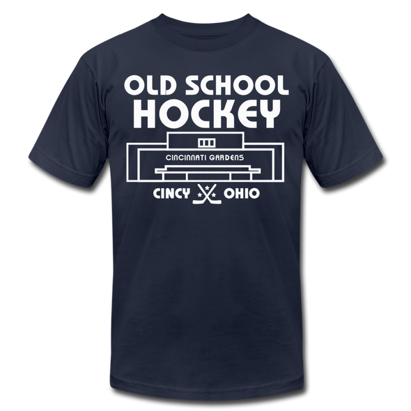 Cincinnati Gardens Old School Hockey T-Shirt (Premium Lightweight) - navy