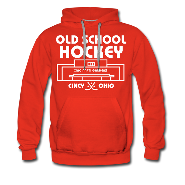 Cincinnati Gardens Old School Hockey Hoodie (Premium) - red