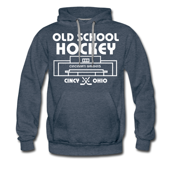 Cincinnati Gardens Old School Hockey Hoodie (Premium) - heather denim