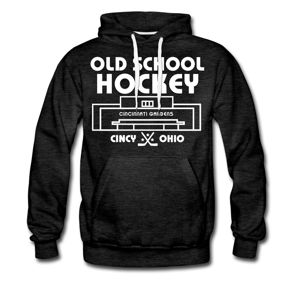 Cincinnati Gardens Old School Hockey Hoodie (Premium) - charcoal gray