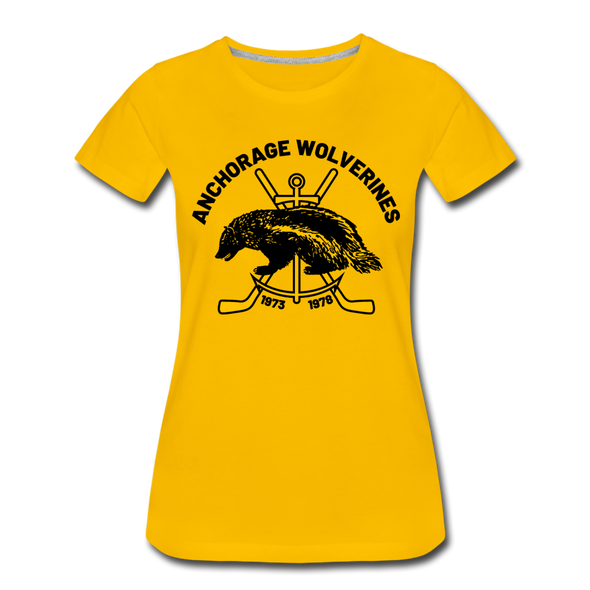 Anchorage Wolverines Women’s T-Shirt - sun yellow
