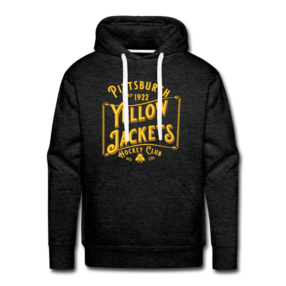 Pittsburgh Yellow Jackets Text Hoodie (Premium) - charcoal grey