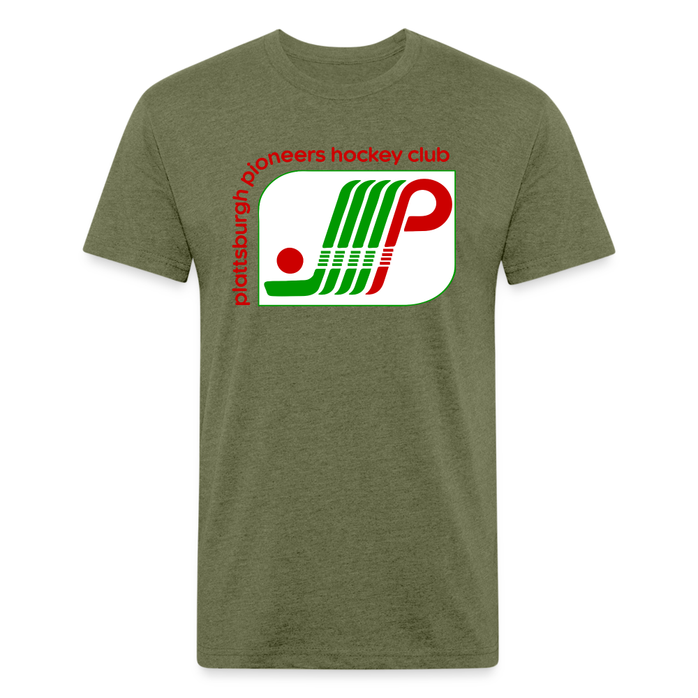 Plattsburgh Pioneers T-Shirt (Premium Tall 60/40) - heather military green